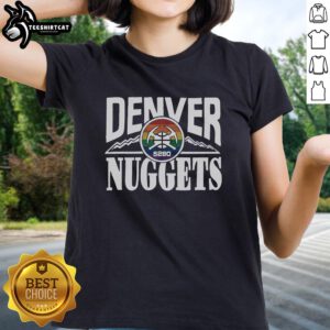 Alt Text: Original Denver Nuggets City Edition 2025 ladies tee featuring vibrant team colors and stylish design for fans.