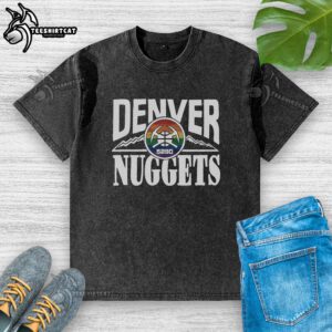 Alt Text: Original Denver Nuggets City Edition 2025 washed t-shirt featuring vibrant team colors and logo design.