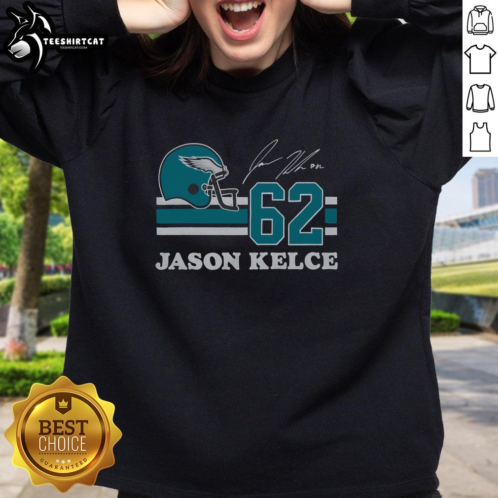 Original Eagles Jason Kelce signature jersey sweatshirt, featuring team colors and player details for ultimate fan gear.