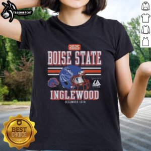 Alt Text: Original Official Boise State Broncos 2025 LA Bowl Ladies Tee featuring team colors and logo, perfect for fans.