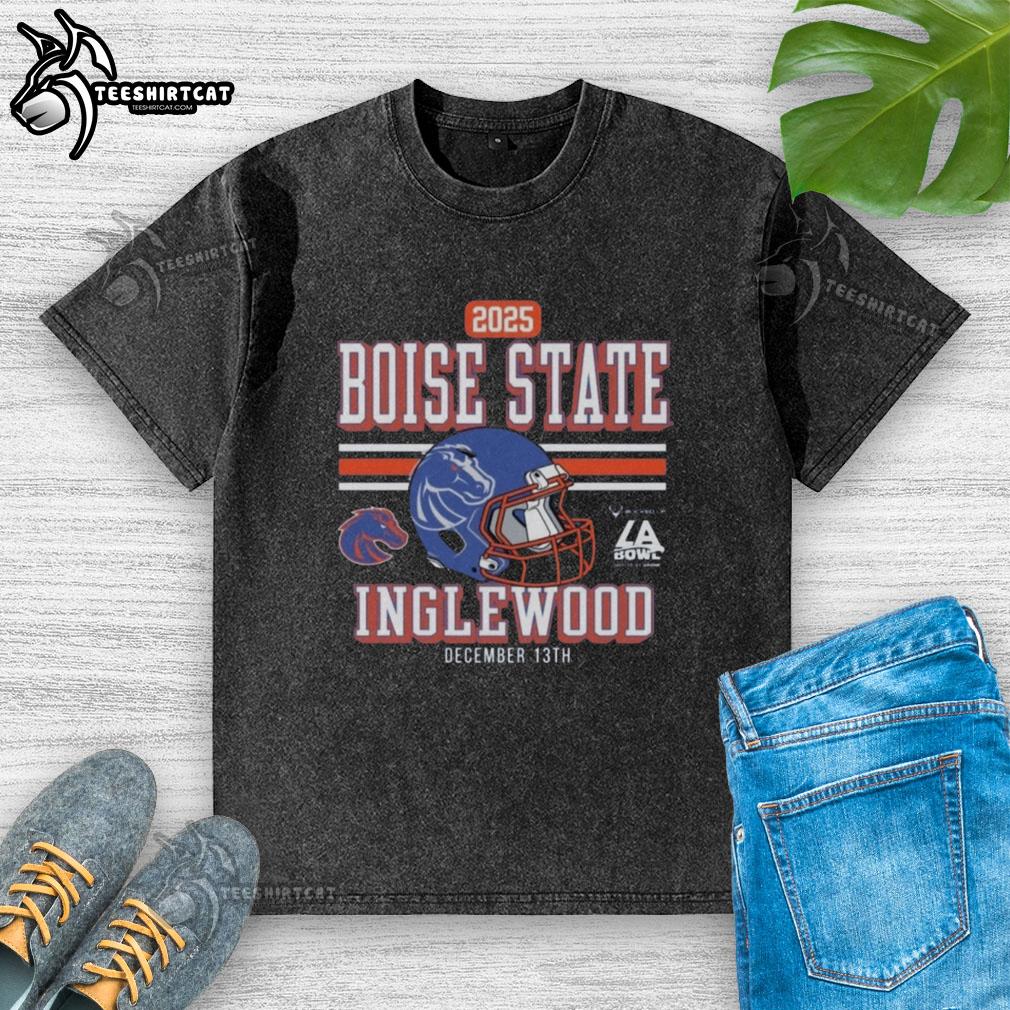 Original official Boise State Broncos 2025 LA Bowl washed t-shirt featuring team colors and logo, perfect for fans.