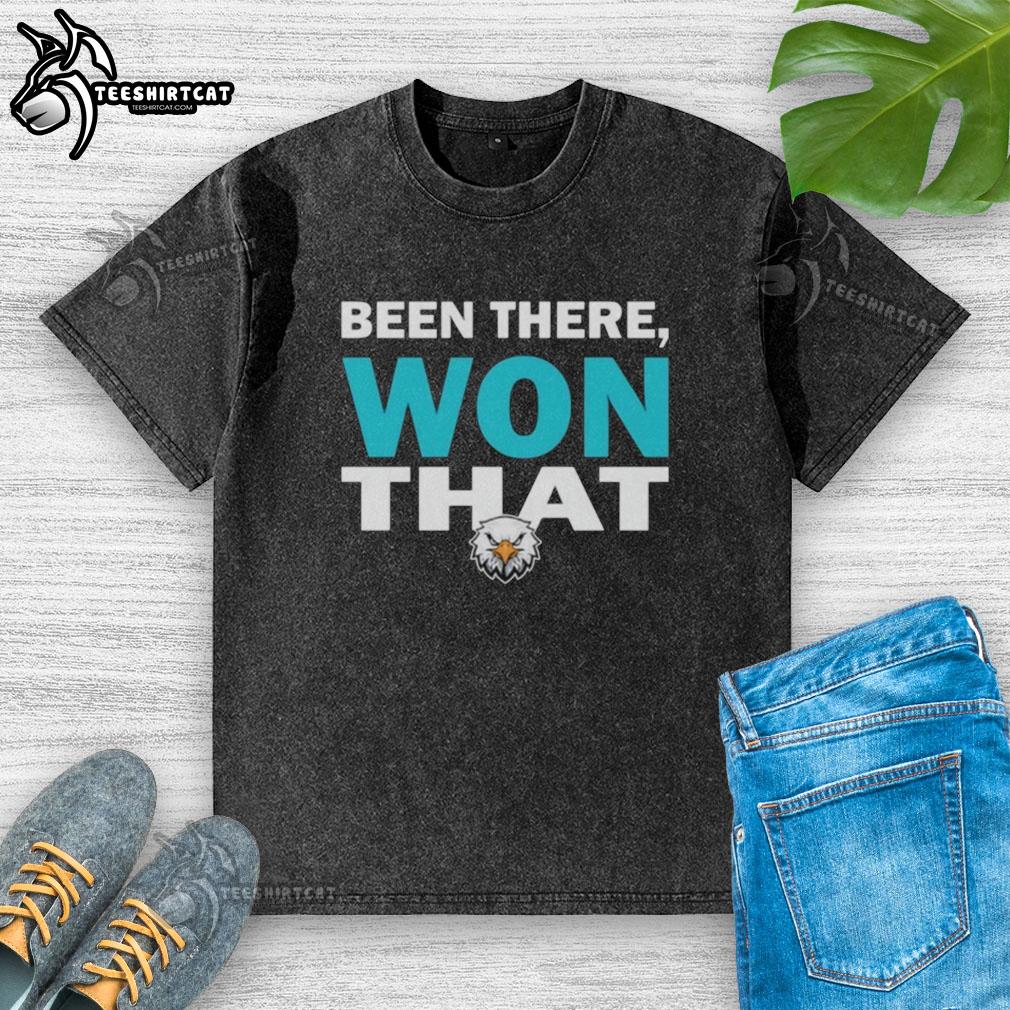 Original Philadelphia Eagles football logo on a 'Been There, Won That' washed t-shirt for fans.