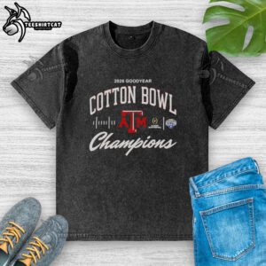 Alt Text: Original Texas A&M Aggies 2026 Cotton Bowl Champions classic washed t-shirt, showcasing team pride and victory.