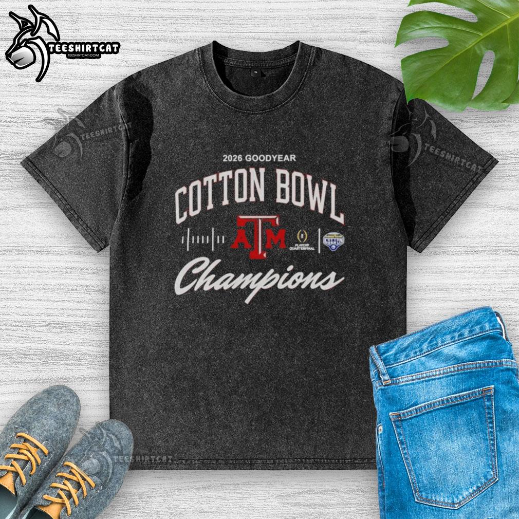 Alt Text: Original Texas A&M Aggies 2026 Cotton Bowl Champions classic washed t-shirt, showcasing team pride and victory.