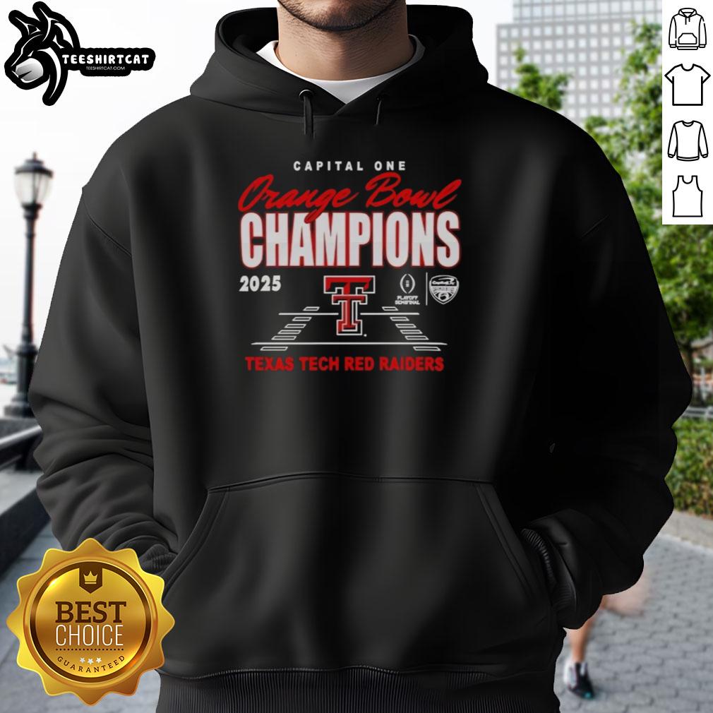 Original Texas Tech Red Raiders 2026 Orange Bowl Champions Classic Hoodie featuring team colors and logo.