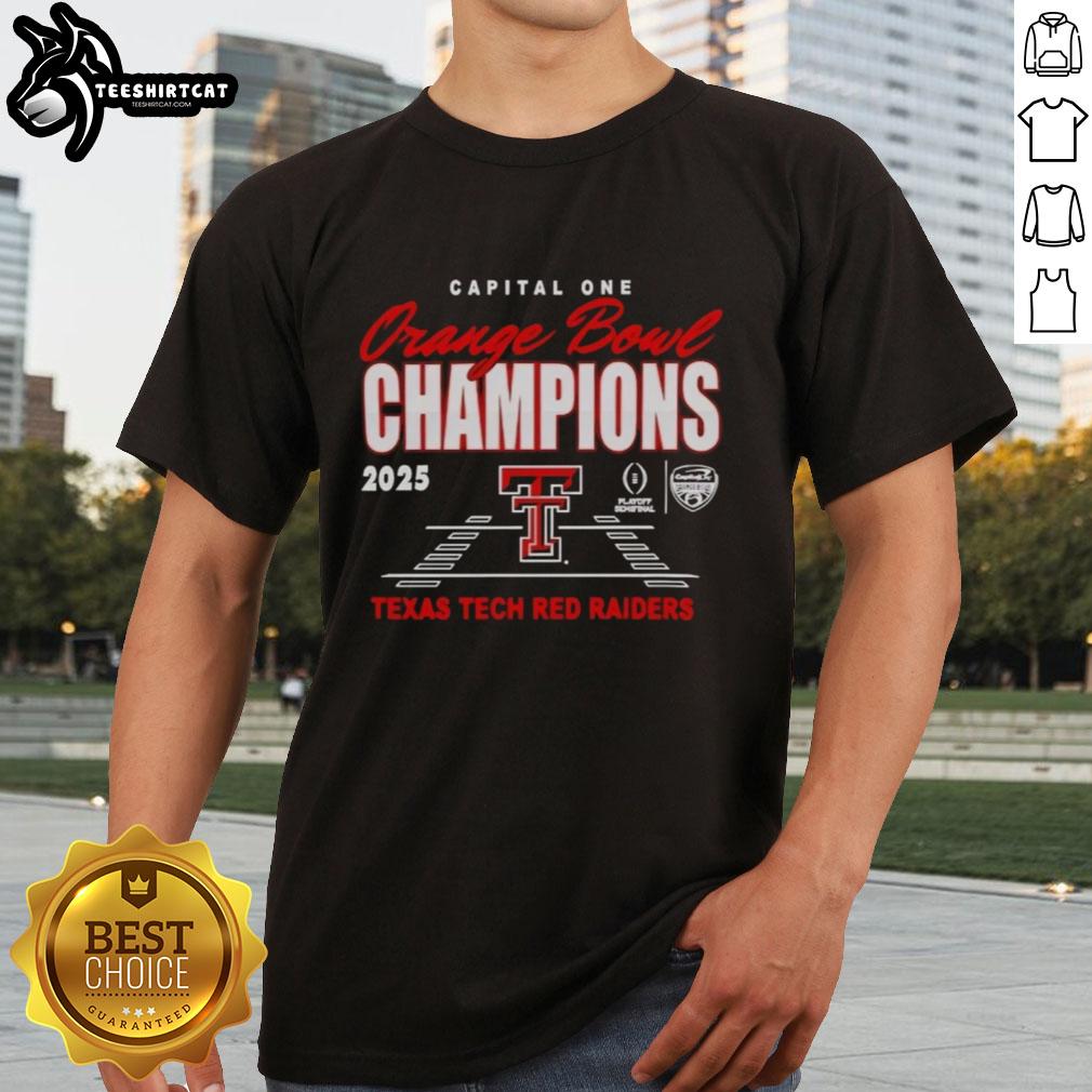 Original Texas Tech Red Raiders 2026 Orange Bowl Champions Classic T-Shirt featuring bold team graphics and vibrant colors.