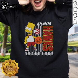 Original The Simpsons Bart X Atlanta Hawks Sweatshirt featuring vibrant graphics and a sporty design for fans.