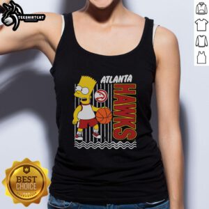Alt Text: Original The Simpsons Bart X Atlanta Hawks tank top featuring vibrant graphics and a stylish design for fans.