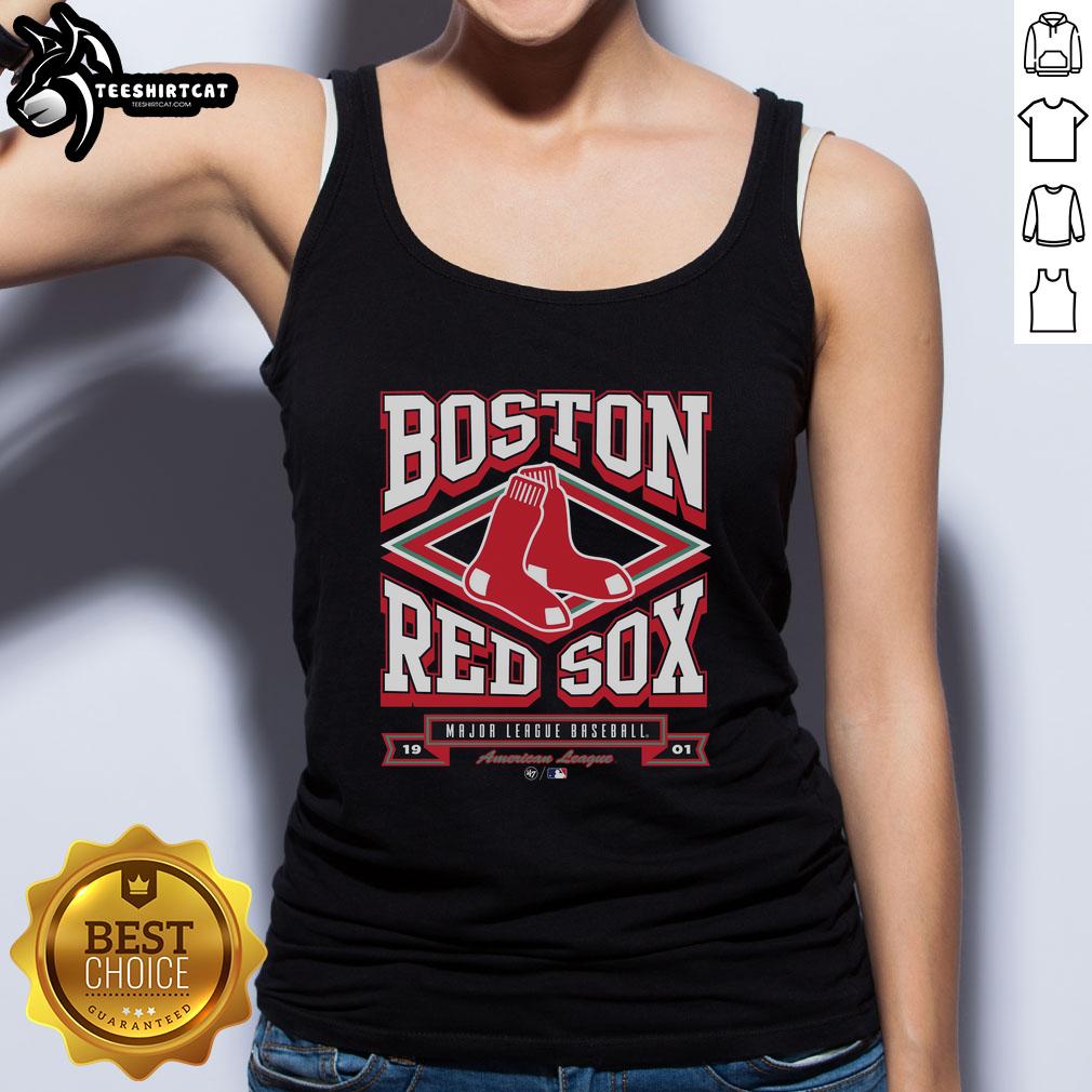 Alt Text: Premium Boston Red Sox heater tank top featuring vibrant team colors and logo, perfect for summer sports fans.