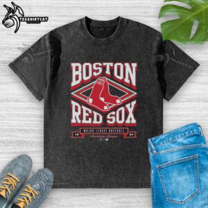 Premium Boston Red Sox Heater Washed T-Shirt in vibrant red, featuring the iconic team logo and soft, comfortable fabric.