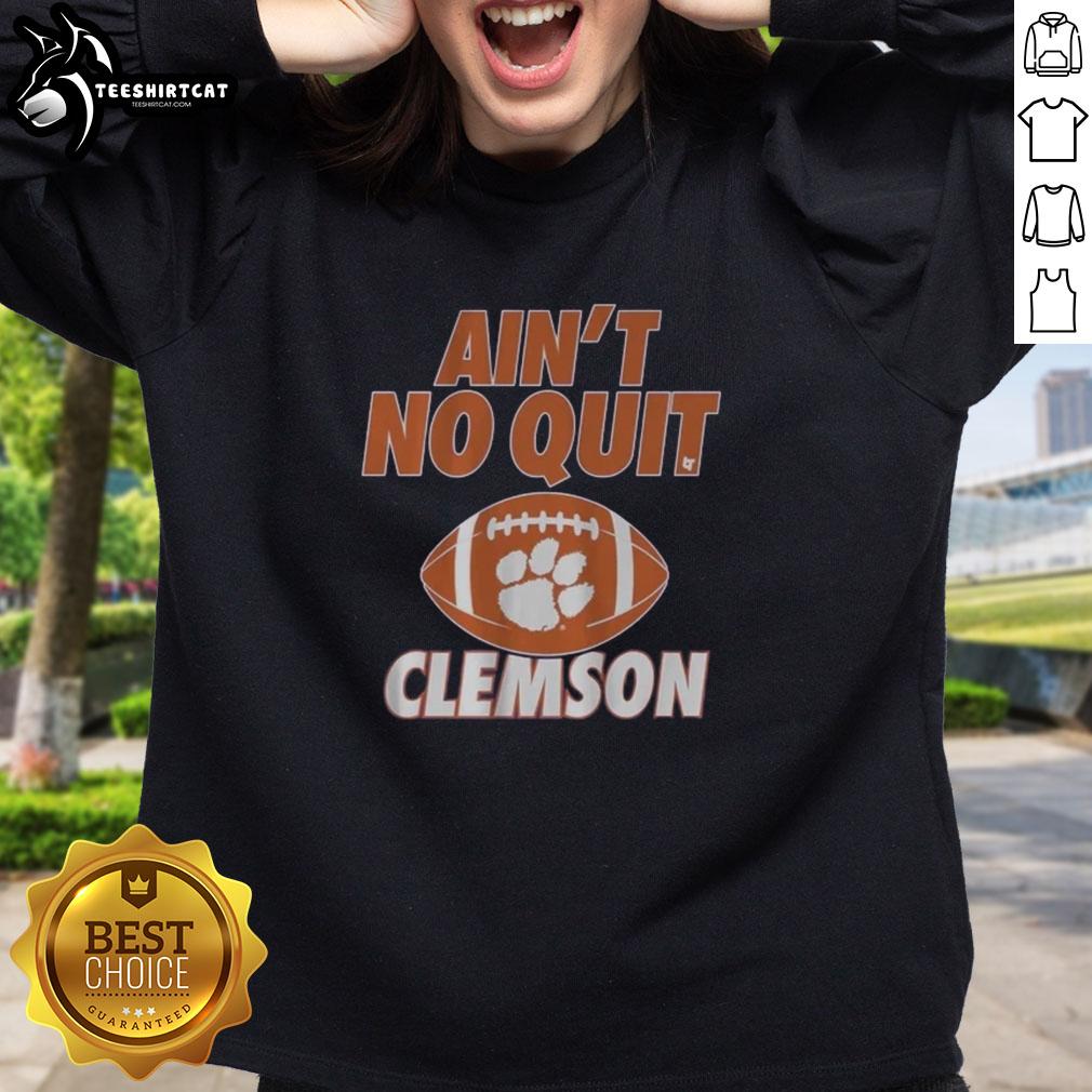 Premium Clemson Football 'Ain't No Quit' Sweatshirt in orange, perfect for fans showcasing team spirit and comfort.