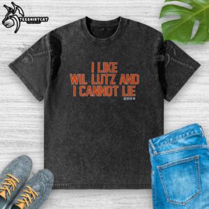 Premium 'I Like Wil Lutz and I Cannot Lie' washed t-shirt featuring bold typography and a comfortable fit for fans.