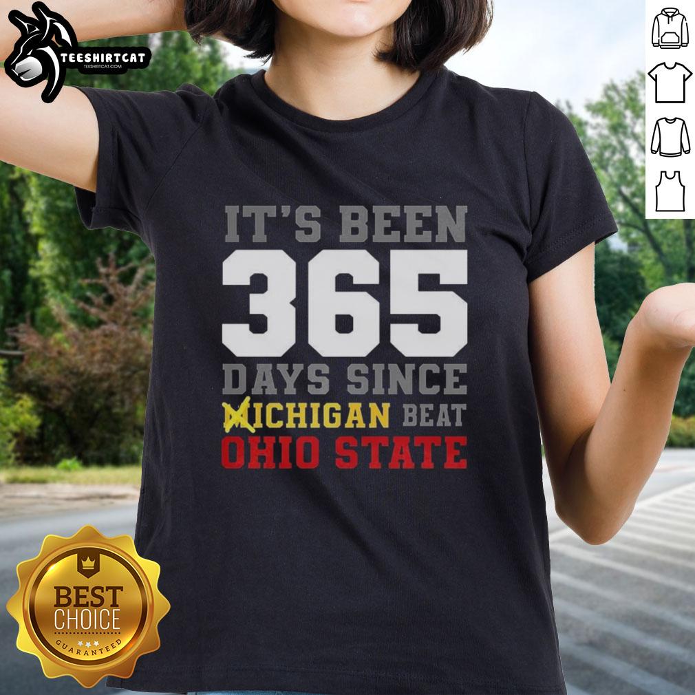 Premium ladies tee celebrating 356 days since Michigan beat Ohio State, featuring bold graphics and vibrant colors.