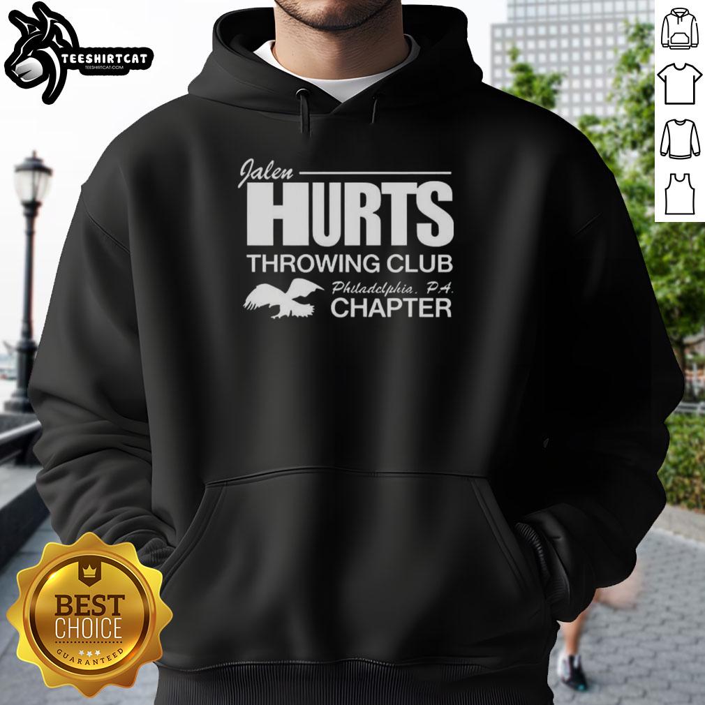 Premium Jalen Hurts throwing hoodie for Philadelphia Eagles fans, featuring vibrant team colors and comfortable fit.