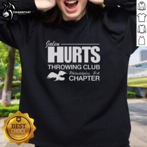 Premium Jalen Hurts throwing sweatshirt for Philadelphia Eagles fans, showcasing team spirit and style.