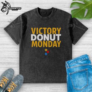 Premium Max Starks Victory Donut Monday Pittsburgh Steelers washed t-shirt featuring vibrant team colors and logo design.