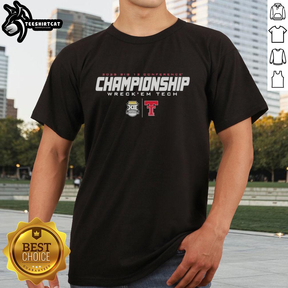 Alt Text: Premium Official Texas Tech 2025 Big 12 Championship Wreck Em Tech T-Shirt showcasing team spirit and pride.