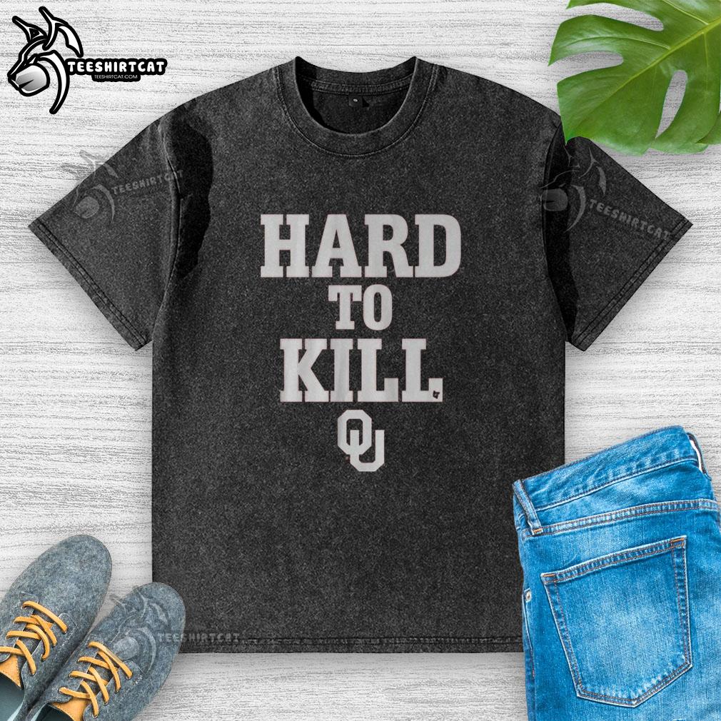 Premium Oklahoma Football Hard to Kill Washed T-Shirt in navy blue, featuring bold team graphics and a comfortable fit.