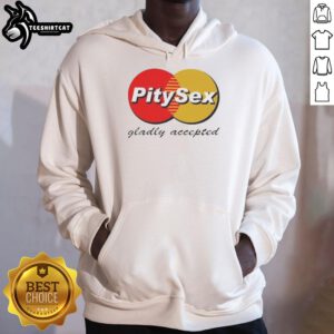 Premium Pitysex Gladly Accepted logo hoodie featuring a stylish design in black, perfect for casual wear.
