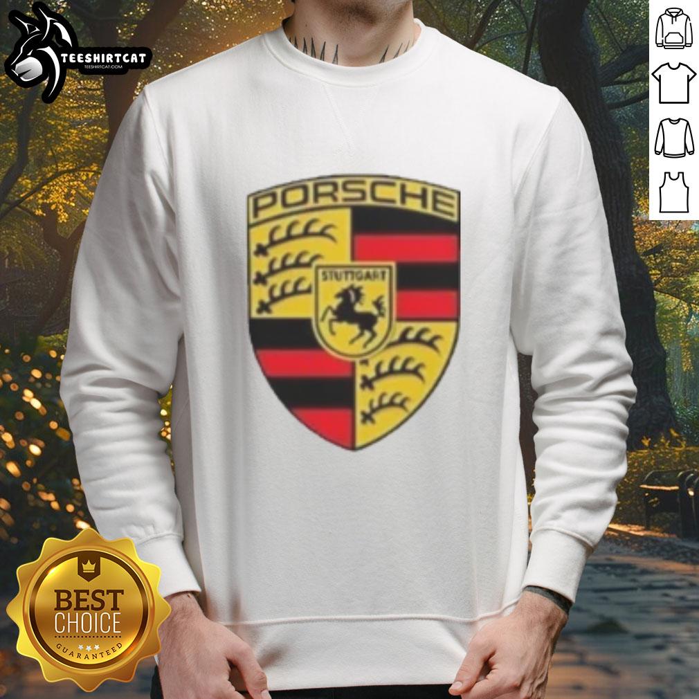 Alt Text: Premium Porsche logo on a stylish sweatshirt featuring the phrase I Am Not Saying I'm Better Than You, But I Do Drive.