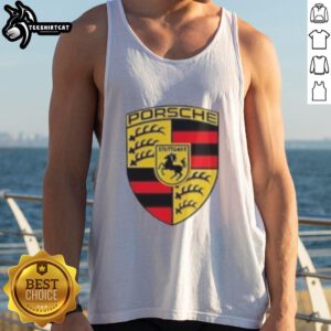 Premium Porsche logo on a tank top with the phrase 'Im not saying Im better than you' for car enthusiasts.