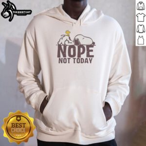Alt Text: Premium Snoopy Sleep and Woodstock hoodie featuring a fun Nope mood graphic, perfect for cozy casual wear.