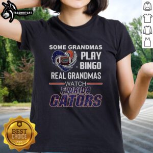 Premium Florida Gators ladies tee featuring grandmas playing bingo, perfect for fans and stylish casual wear.