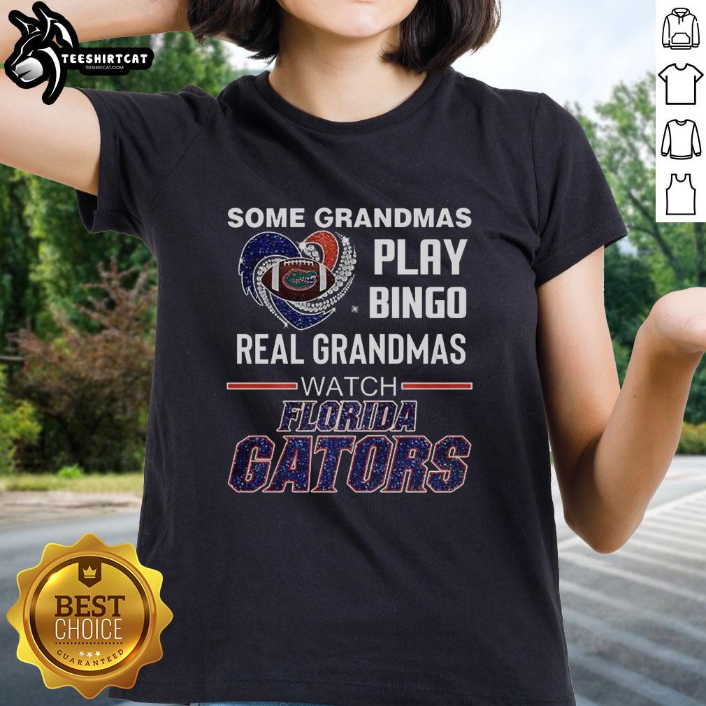 Premium Florida Gators ladies tee featuring grandmas playing bingo, perfect for fans and stylish casual wear.