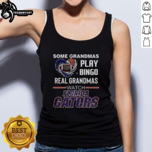 Premium Florida Gators tank top featuring playful grandmas enjoying bingo, perfect for fans and casual wear.