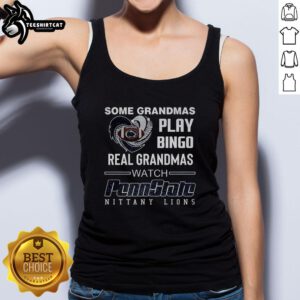 Premium tank top featuring grandmas playing bingo and watching Penn State Nittany Lions, perfect for fans and grandmas alike.