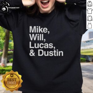Premium 'Stranger Things' sweatshirt featuring Mike, Will, Lucas, and Dustin for fans of the popular TV series.
