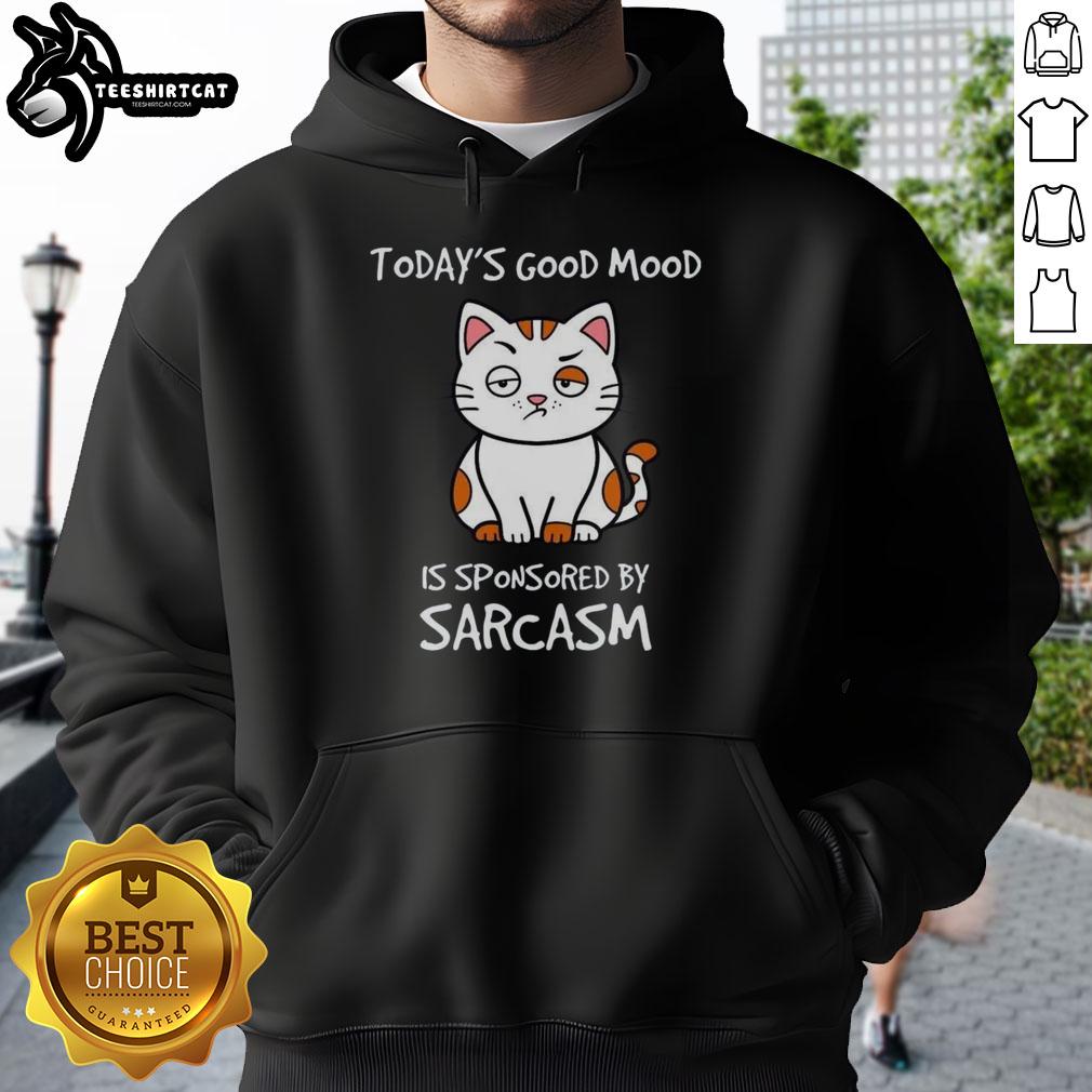 Premium 'Today's Good Mood Is Sponsored By Sarcasm' hoodie in stylish design, perfect for casual wear and humor lovers.