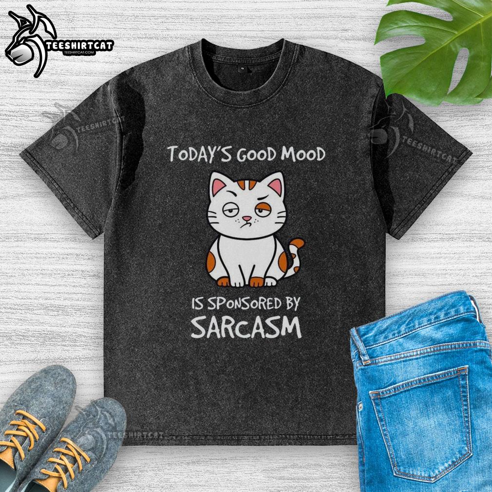 Premium Todays Good Mood Is Sponsored By Sarcasm Washed T-Shirt showcasing a stylish design perfect for casual wear.