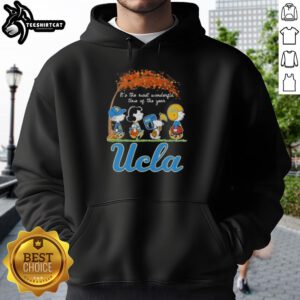 Premium UCLA Bruins X Peanuts Snoopy and Friends autumn hoodie, perfect for celebrating the most wonderful time of the year.