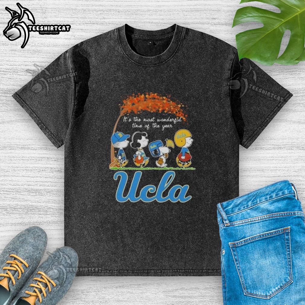 Premium UCLA Bruins x Peanuts Snoopy shirt, perfect for autumn with 'It's The Most Wonderful Time of the Year' design.