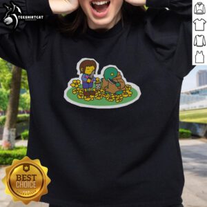 Alt Text: Premium Undertale Human and Tonberry sweatshirt featuring vibrant graphics and comfortable design for fans.