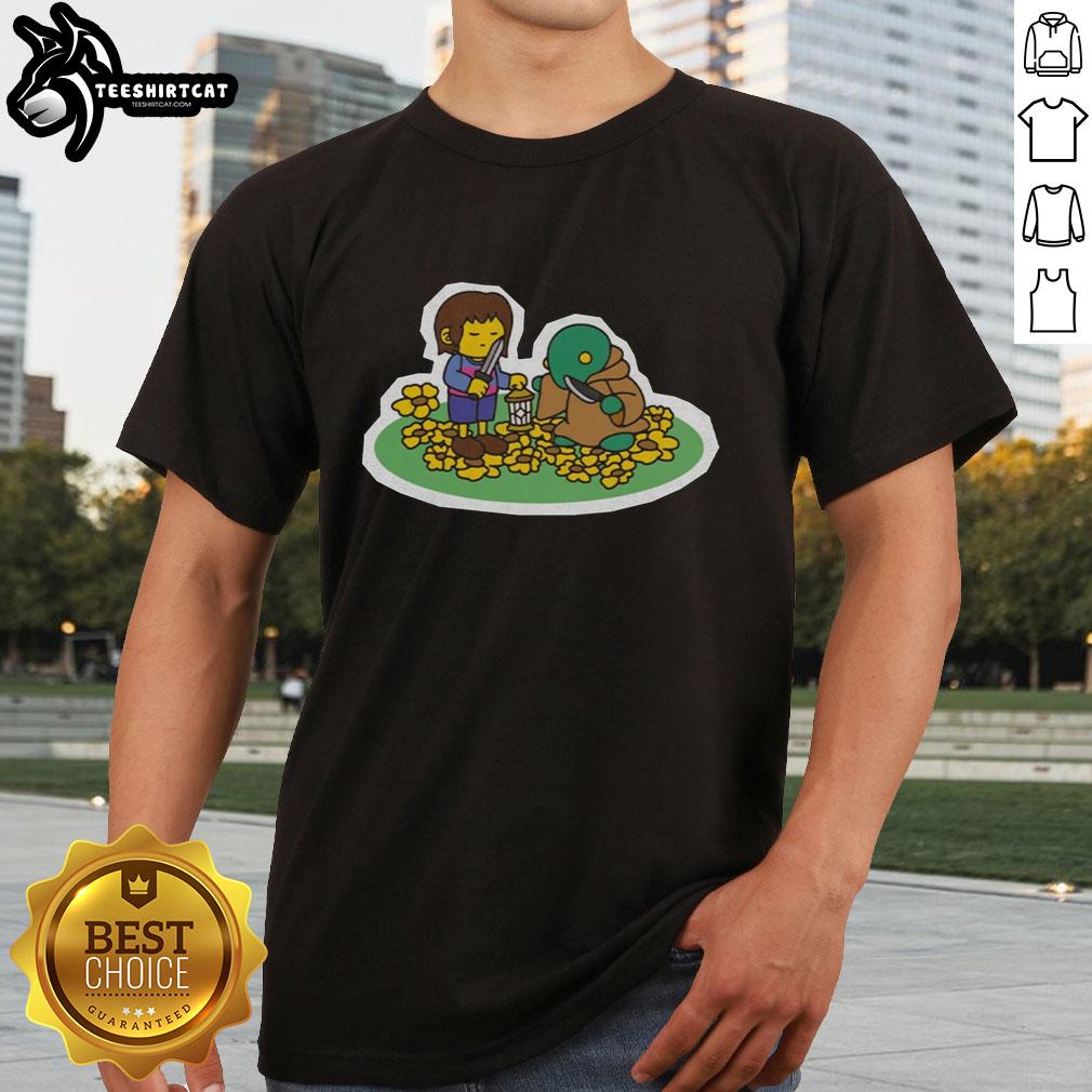 Premium Undertale Human and Tonberry T-Shirt featuring unique designs of popular game characters for fans.
