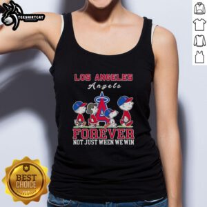 Pretty Snoopy and Charlie Brown tank top for Los Angeles Angels baseball fans, celebrating fandom beyond just winning.