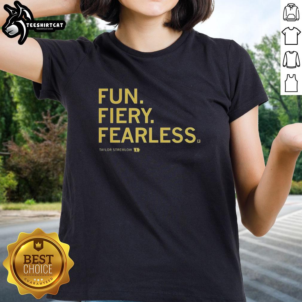 Alt Text: Pretty Taylor Stremlow wearing a fiery Iowa Hawkeyes Basketball ladies tee, showcasing fearless team spirit.
