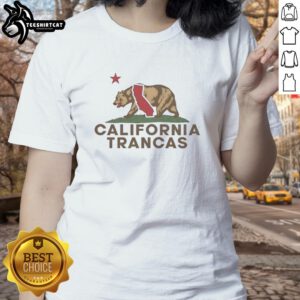 Vintage ladies tee featuring a playful California bear graphic and 'California Republic' wordplay design.
