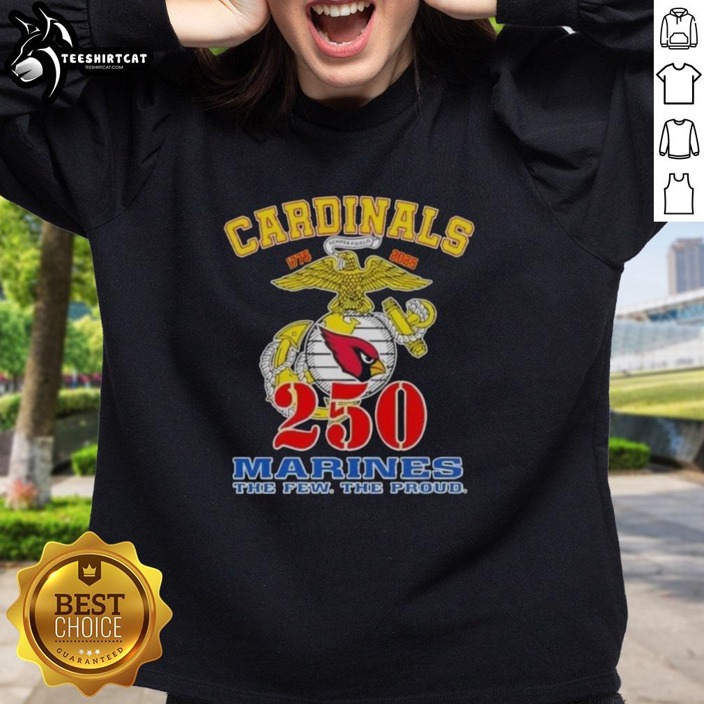 Top Arizona Cardinals x U.S.M.C 250th Birthday Celebration Sweatshirt featuring vibrant team colors and logo design.