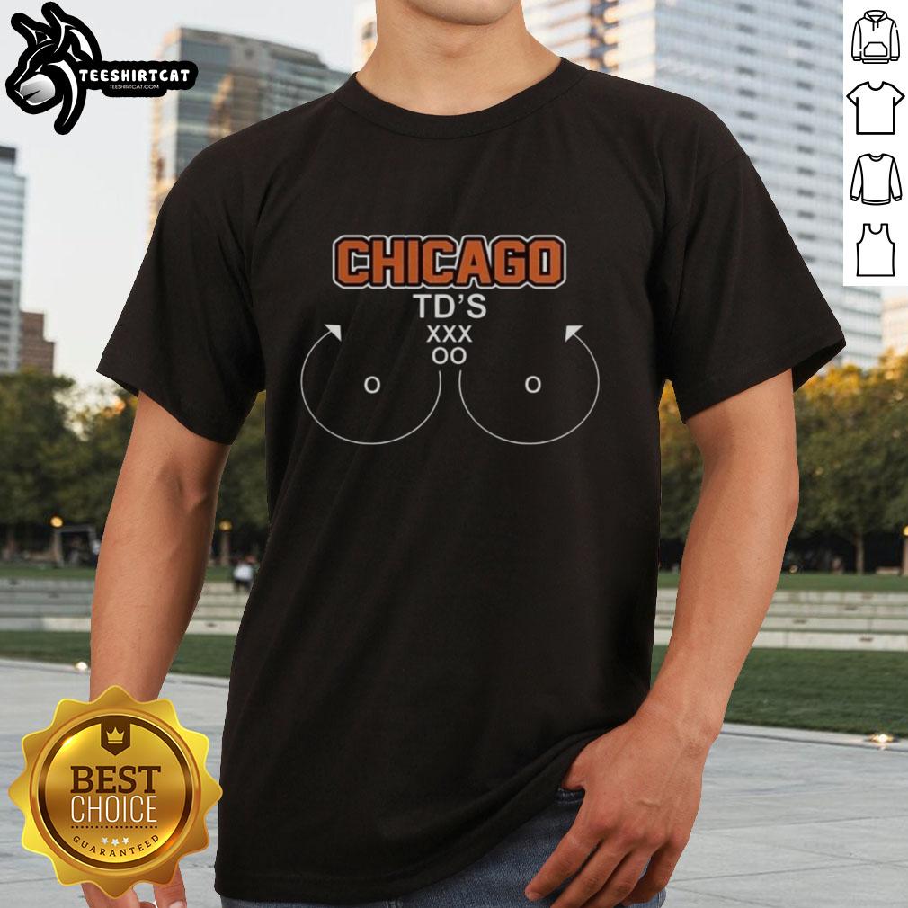 Top Chicago Bears Football T-shirt featuring a fun TD's meme design, perfect for fans celebrating touchdowns.