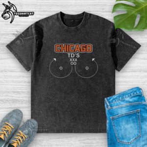 Top Chicago Bears football meme on a washed t-shirt featuring iconic team colors and graphics.