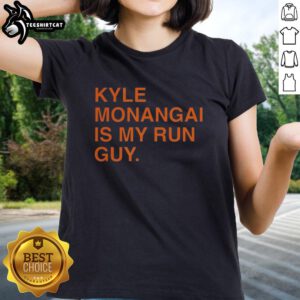 Alt Text: Top Chicago Bears Kyle Monangai Is My Run Guy ladies tee featuring vibrant team colors and stylish design.