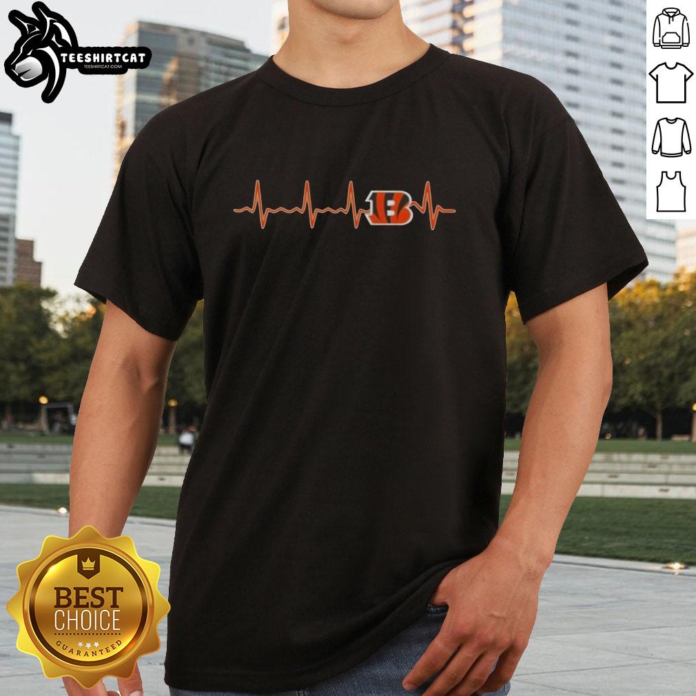 Top Fans Heartbeat Love Cincinnati Bengals Football T-Shirt featuring a stylish design for passionate Bengals supporters.