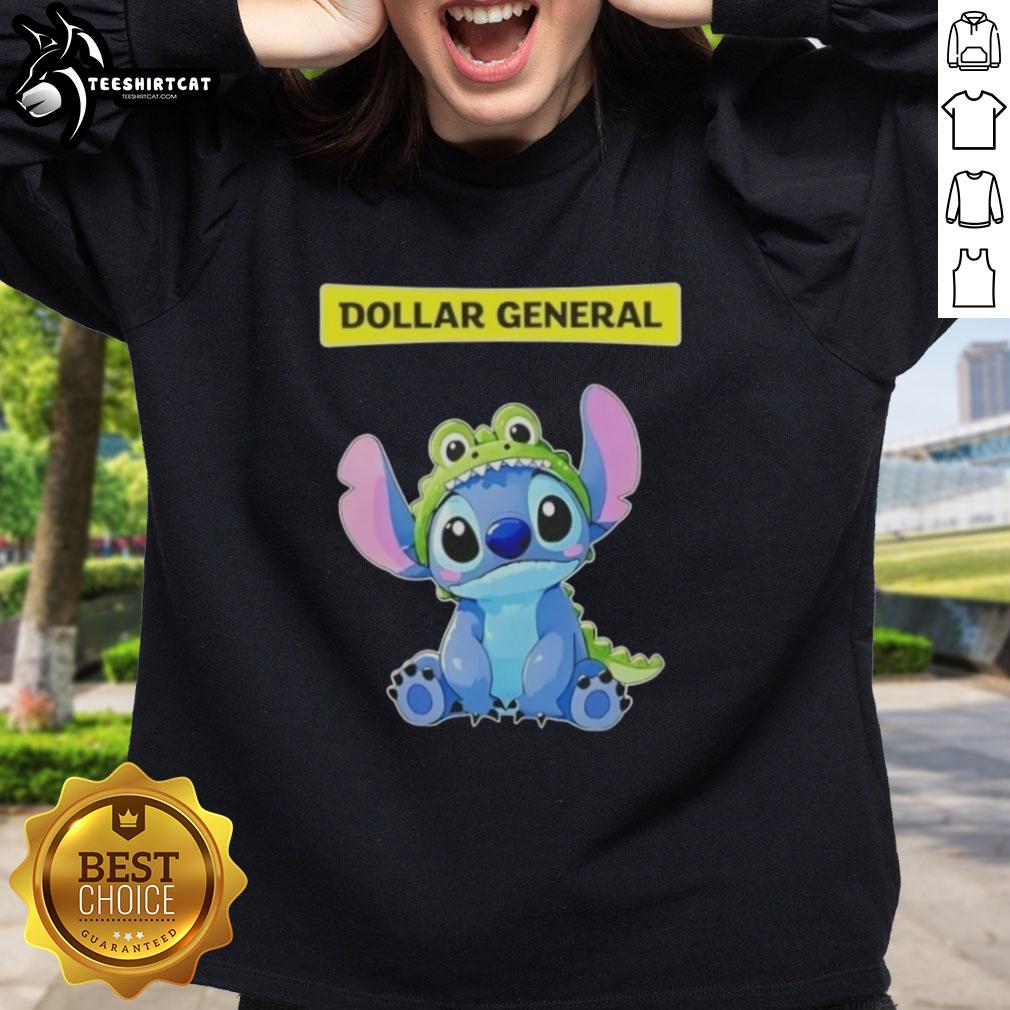 Top Stitch Crocodile X Dollar General sweatshirt showcasing vibrant cosplay design and unique stitching details.