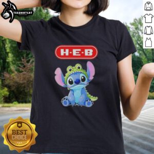 Alt Text: Top Stitch Cosplay Crocodile X H.E.B. ladies tee featuring vibrant design and comfortable fit, perfect for fans.