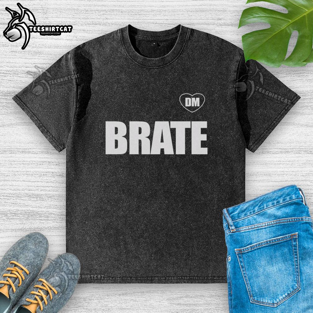 Awesome Dejan Milojevic DM Brate heart design on a washed t-shirt, perfect for casual wear and fan merchandise.