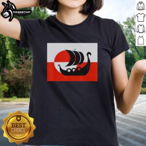 Awesome Denmark Greenland flag graphic on a women's tee, promoting support for Danish ladies, not for sale.