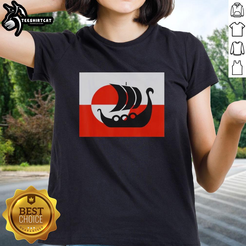 Awesome Denmark Greenland flag graphic on a women's tee, promoting support for Danish ladies, not for sale.